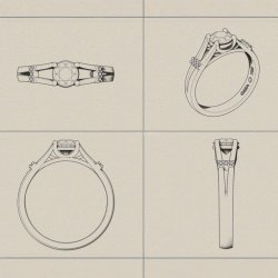 Forlovelsesring i 18 kt guld- vlg diamant, morganit eller topas