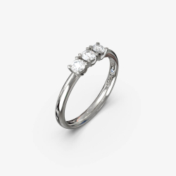 Klassisk rkkering med tre naturlige diamanter i 18 Kt guld