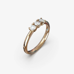 Klassisk rkkering med tre naturlige diamanter i 18 Kt guld