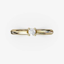Klassisk forlovelsesring i 18 Kt guld med en naturlig diamant