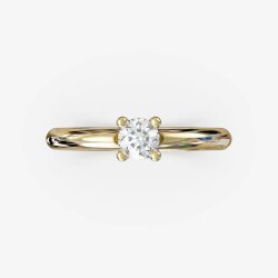 Klassisk forlovelsesring i 18 Kt guld med en naturlig diamant