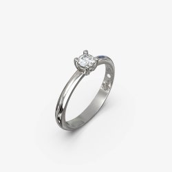 Klassisk forlovelsesring i 18 Kt guld med en naturlig diamant