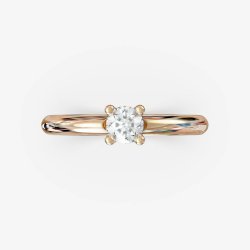 Klassisk forlovelsesring i 18 Kt guld med en naturlig diamant