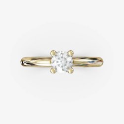 Klassisk forlovelsesring i 18 Kt guld med en naturlig diamant