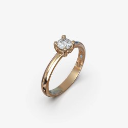 Klassisk forlovelsesring i 18 Kt guld med en naturlig diamant