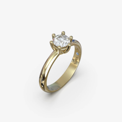 Elegant forlovelsesring i 18 Kt guld med stor naturlig diamant 0,5-1,0 ct