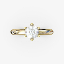 Elegant forlovelsesring i 18 Kt guld med stor naturlig diamant 0,5-1,0 ct