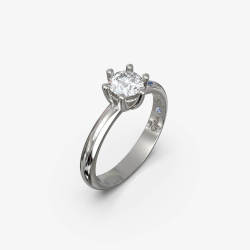 Elegant forlovelsesring i 18 Kt guld med stor naturlig diamant 0,5-1,0 ct