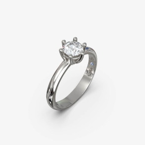 Elegant forlovelsesring i 18 Kt guld diamant 0,5-1,0 ct