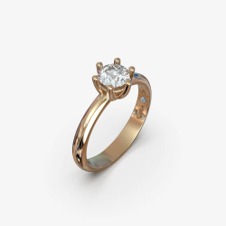 Elegant forlovelsesring i 18 Kt guld diamant 0,5-1,0 ct