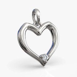 Hjerte vedhng i 18 karat guld med en naturlig diamant  tidls elegance