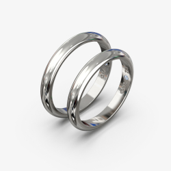 Klassiske vielsesringe i 18 Karat guld med bl diamant indeni