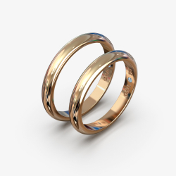 Klassiske vielsesringe i 18 Karat guld med bl diamant indeni