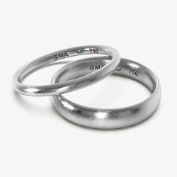 Vielsesringe i 18 kt guld med runde kanter