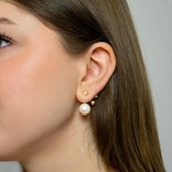 Perlereringe i guld  st med restikker og aftagelige vedhng