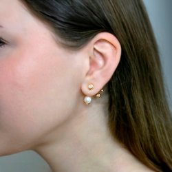 Perlevedhng i 18 kt guld  hndlavet til diamantrestikker